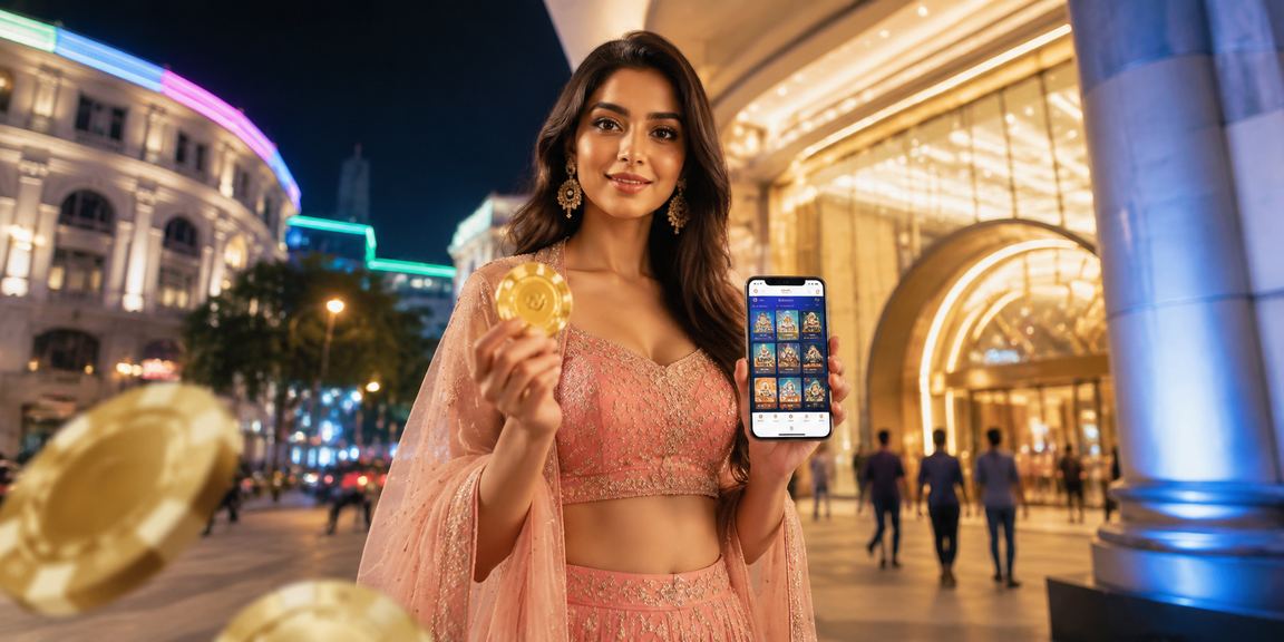 Mobile payment transaction at Connaught Delhi with Bollywood billboard