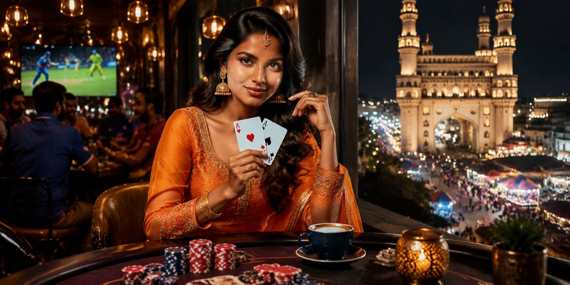 Hyderabad Charminar cricket betting night market scene